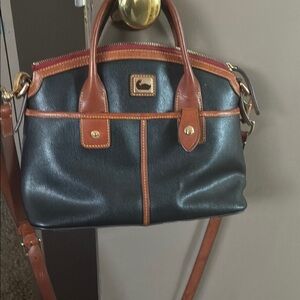 Dooney & Bourke Black and Brown Leather Satchel